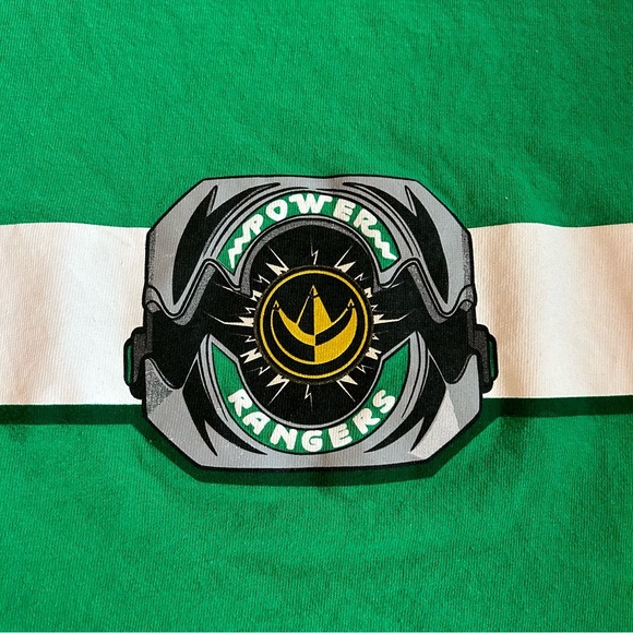 Green Ranger Mighty Morphin Power Rangers Tee Shirt Halloween Costume Large - Picture 4 of 5
